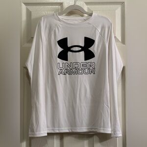 Under Armour Boys’ Tech Big Logo Long Sleeve, Size: YMD, Color: White